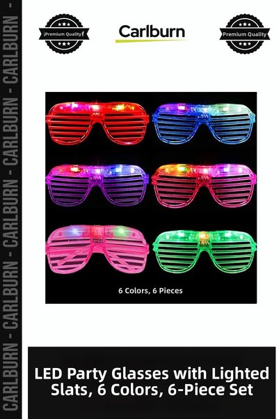 Carlburn Led Party Glasses with Lighted Strip, 6 Colors, Set of 6, Eye-Catchi...