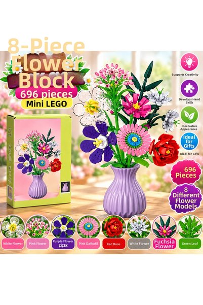 NW NessiWorld BIG0V092 8 قطع من الزهور الصغيرة 696 قطعة ميني