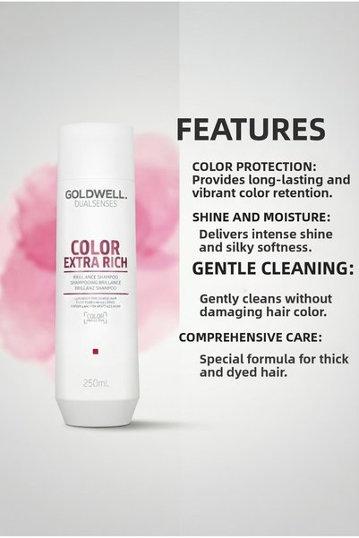 GOLDWELL Color Extra Rich Shine-Enhancing Color Protecting Shampoo for Thick Hair 250 ml - Tenroses