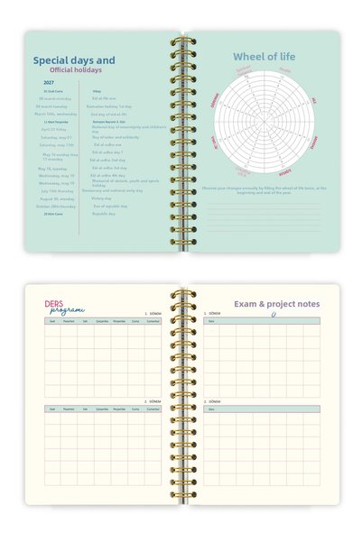 Victoria's Journals 2027 Motivational Agenda A5 – Spiral Weekly Planner, Hard Cover