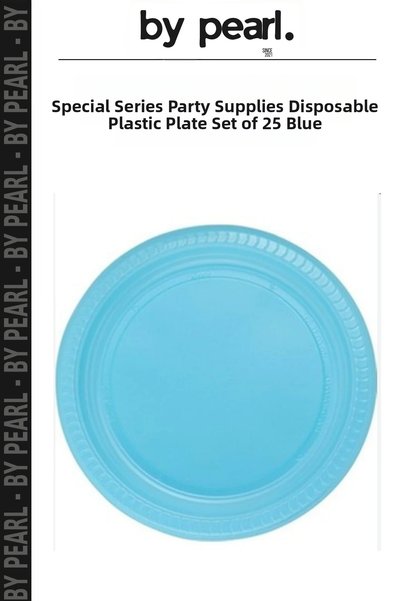 Generic Brand Special Series Party Supplies Disposable Plastic Plate 25 Pcs Blue