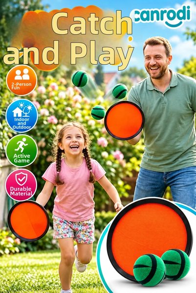 canrodi Velcro Ball Catching Set for Children – Garden Park Beach Game for 2 ...