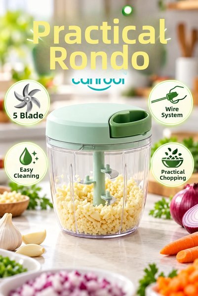 canrodi قطاعة الخضروات اليدوية بحبل سحب - قطاعة يدوية عملية بخمس شفرات