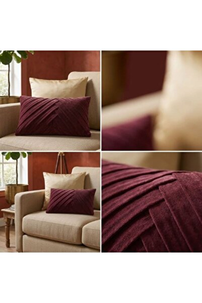 Generic Brand Perna Decorativa Bordo Velvet pentru Canapea 50x30cm.