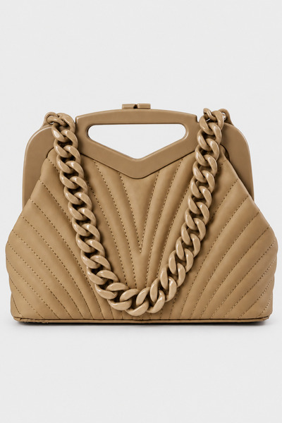 birizmoda Retro Women's Scholarship Hand and Shoulder Bag-Matte Mink