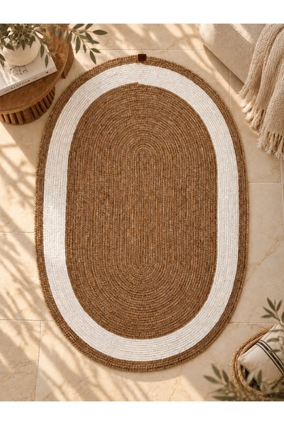 ŞAH HOME Oval Kilim Çok Amaçlı Leke Tutmaz Dokuma Dekoratif Salon Mutfak Halı...