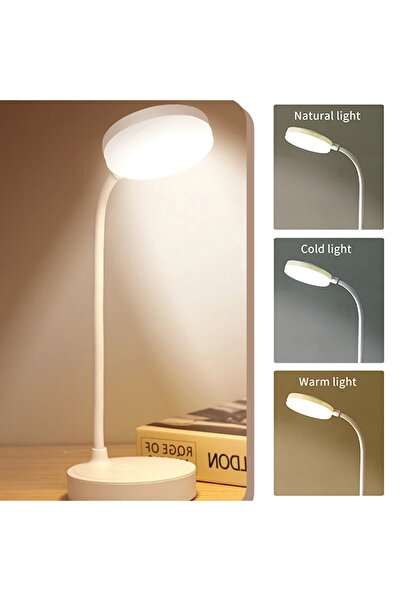 Choice مصباح طاولة LED محمول قابل لإعادة الشحن، بثلاثة ألوان قابلة للتعتيم، ق...