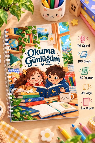 birikiyedi My Reading Journal for Kids/Book Tracking and Assessment Notebook/...