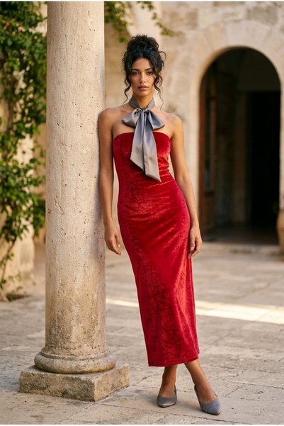 es moda shop Begonia Multifunctional Satin Belt Scarf Anthracite