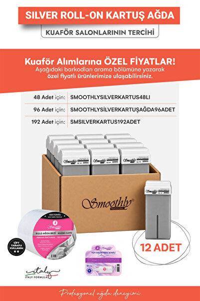 Smoothly Kartuş Silver Roll-on Sir Ağda 12 Li Set 1 Karınca Yumurta Yağı
