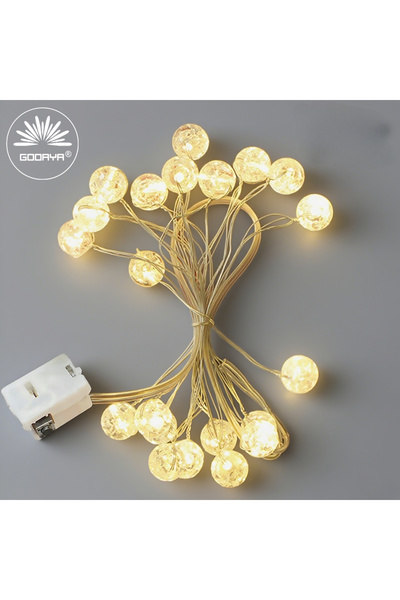 Choice سلسلة إضاءة LED بطول 2 متر، 20 مصباح LED أبيض دافئ، قطعة واحدة، تعمل ب...