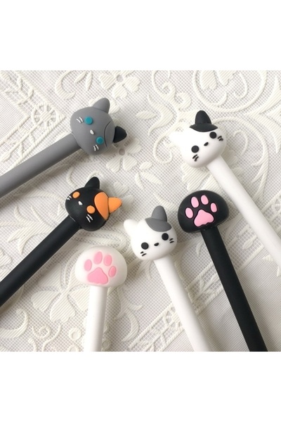 Choice random color 10pcs/batch Kawaii Cat Gel Signature Pen Cute Claw Stylos...