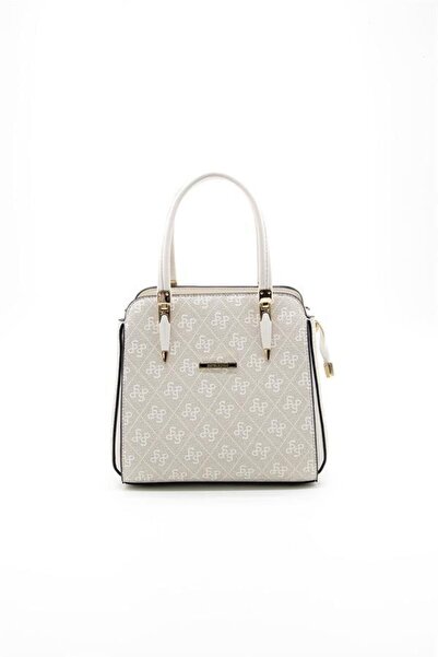 Silver Polo Stone - Bone Monogram Damenhandtasche SP1136