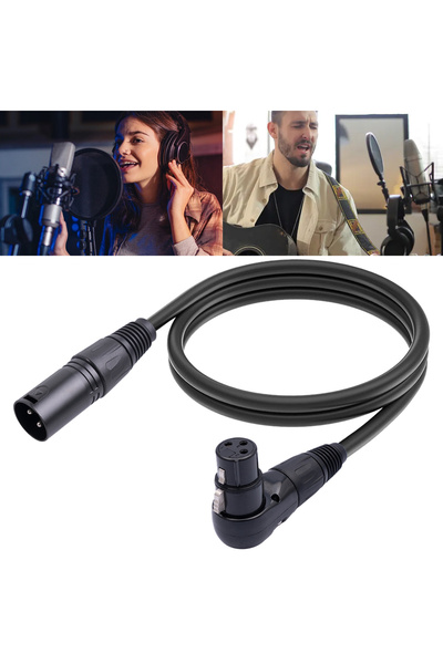 ALLOYSEED 0.3 Meter 90 Degree XLR Female To Straight XLR Male 3-Pin Adapter C...