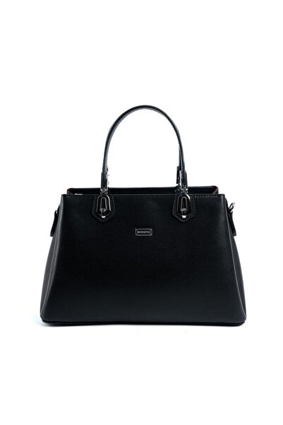 Silver Polo Negru - Geantă de mână neagră simplă pentru femei SP1253