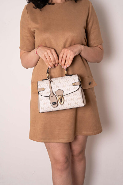 Silver Polo Μπεζ - Γυναικεία τσάντα χειρός Sand Monogram SP1159