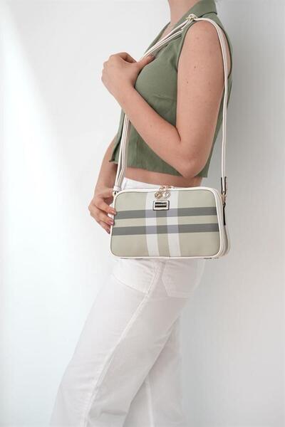 Silver Polo A.Yeşil - Bone Plaid Damen-Umhängetasche SP899