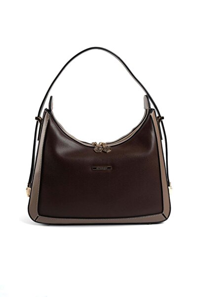 Silver Polo Brown - Mink Plain Women's Shoulder Bag Sp1187
