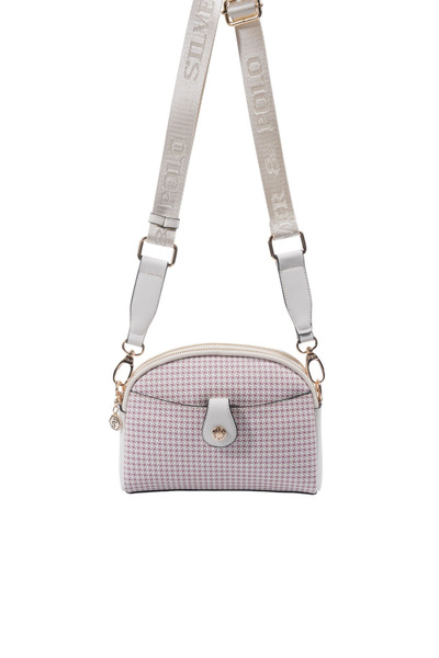 Silver Polo Geantă de damă tip crossbody, în carouri, culoare burgundy - Bone...