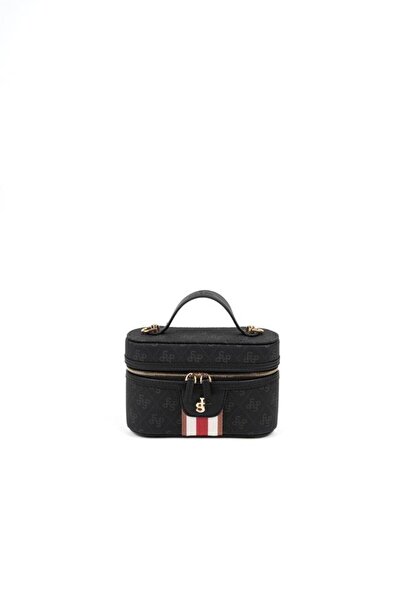 Silver Polo Black Sp1195 Women's Makeup, Hand and Crossbody Bag