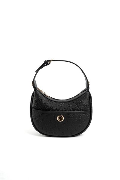 Silver Polo Black - Women's Shoulder Bag with Black Logo Sp1194