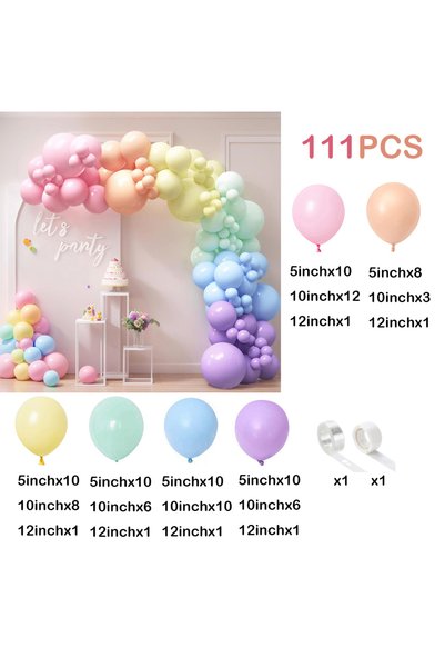Choice Other Pastel 111PCS Pink Colored Balloon Latex Balloon Set Suitable fo...