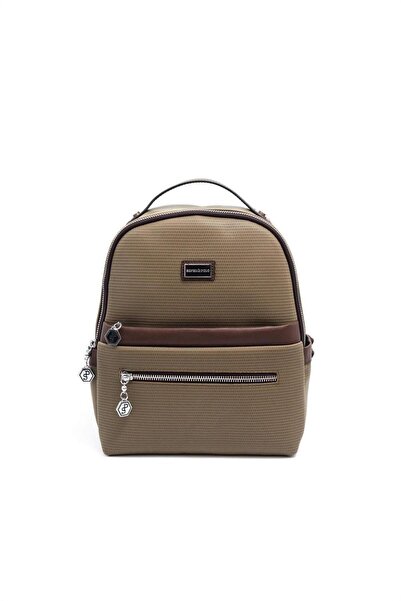 Silver Polo L.Khaki - Rucsac de damă maro tip fagure SP1061