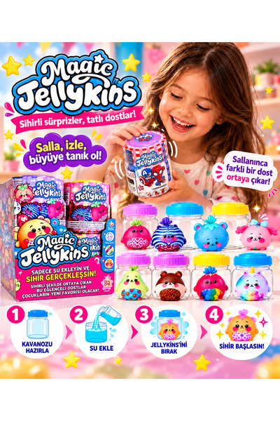 DELLS ACCESSORY Magic Jellykins Sihirli Dönüşüm Kavanozu - Su Ekle, Çalkala, ...