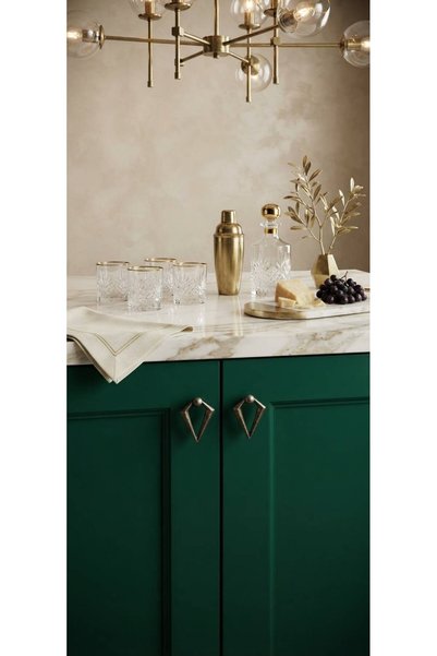 Yc Dekor Triangle Pendulum Antique Yellow Button Handle Luxury Country Kitchen Furniture Cabinet Drawer Handle