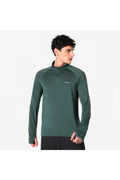 Decathlon Kiprun Erkek Uzun Kollu Koşu Tişörtü - Haki - Kiprun Run 100