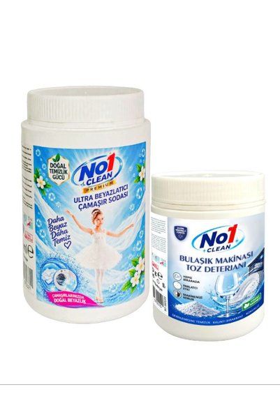 no1 clean ÇAMAŞIR SODASI + BULAŞIK MAKİNESİ DETERJANI 2 Lİ SET