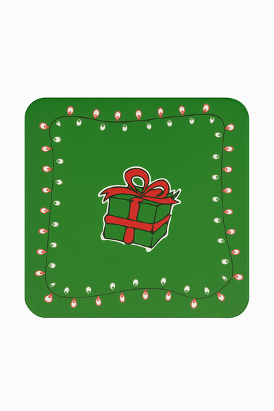 Funtasbig Decorative Coasters Set of 6 New Year's Green