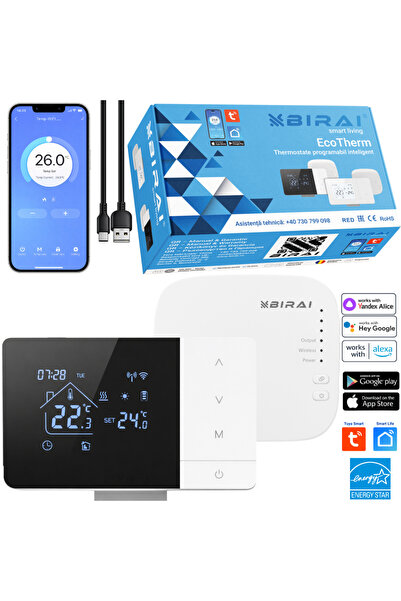 BIRAI Termostat Ambiental Inteligent EcoTherm de la BIRAI ® Fără fir, Control...