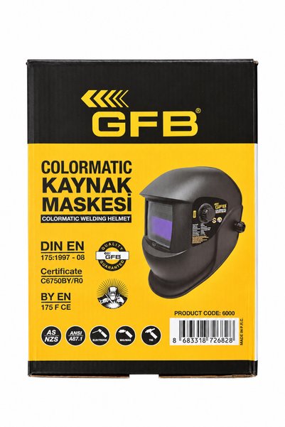 GFB Colormatic Ayarlı Otomatik Kaynak Maskesi | Otomatik Kararan Ergonomik Koruma Maskesi
