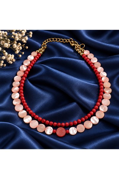 KARE ACCESORIES S Edef Radiance – Pink S Edef & Coral Color Natural Stone Dou...