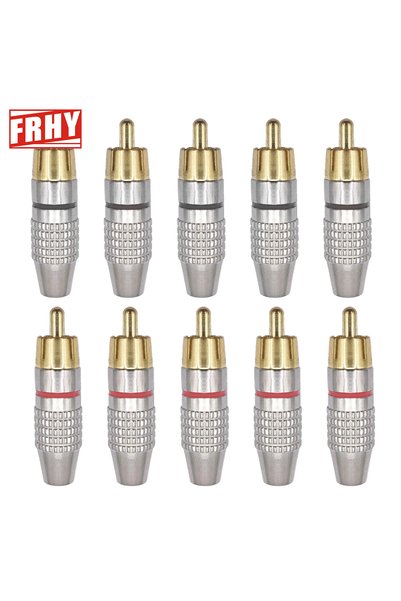 Choice1 Male Insert RCA Plug 10PCS Gold Plated RCA Connectors - Locking, Anti...
