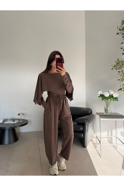 Bade Butik طقم كاب مودال بني