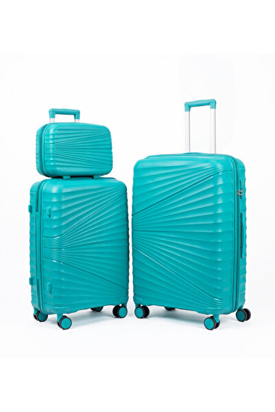 Generic Brand 3-Piece Set Polypropylene Hardshell Luggage Set with Beauty Cas...