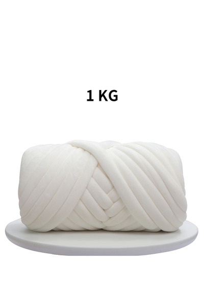 Choice14 White 1KG 1KG 1000G Super Velvet Chunky Yarn Thick Bulky Giant Threa...
