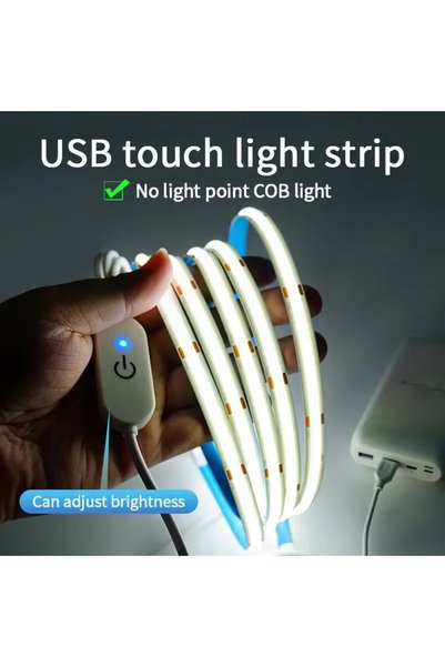 Choice شريط إضاءة LED أبيض طبيعي بطول 4 متر مع خاصية التعتيم باللمس، يعمل بجه...