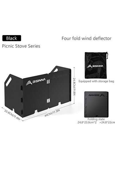 Choice Black BISINNA Folding Gas Stove Windshield Camping Cooking Burner Wind...