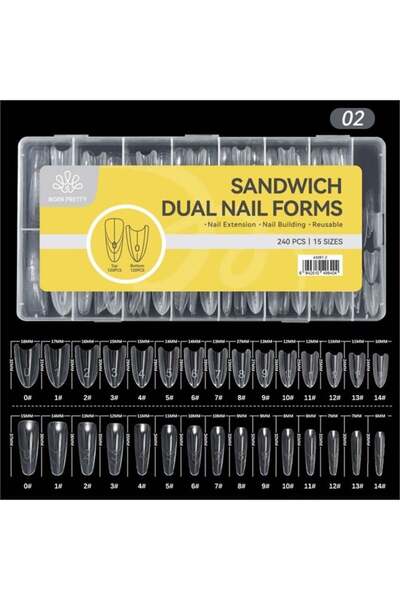 tırnakmania Sandwich Dual Nail Form OVAL (63287-2)