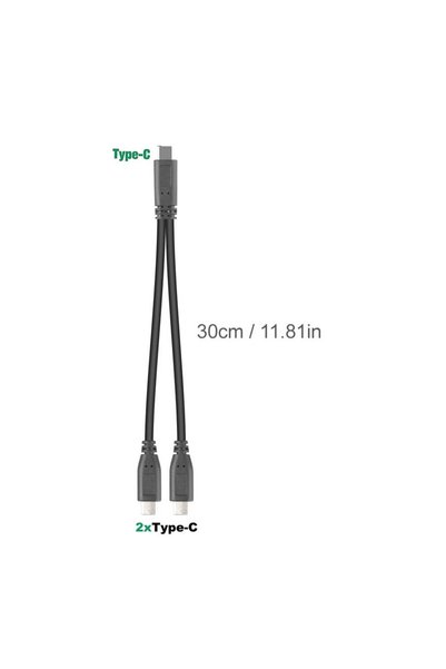 Choice C to 2xType-C 30cm 1 in 2 Out Dual USB C Cable USB A C to Type C Split...