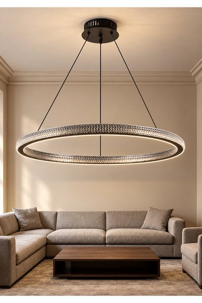 Generic Brand ثريا مودرن أسود LED 105 واط 80 سم HA/D6080/800BK+3CO