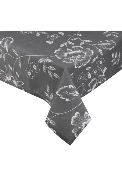 OEM Fata de Masa Textila Gri cu Model Floral 140x180cm - Fete, Bucatarie
