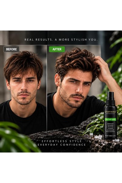 Jason Makki Sea Salt Spray for Hair 120ml, Texturizing Hair Spray for Beach Waves, Volume & Definition, Medium Hold Matte Finish, Pre-Styler for Men & Women