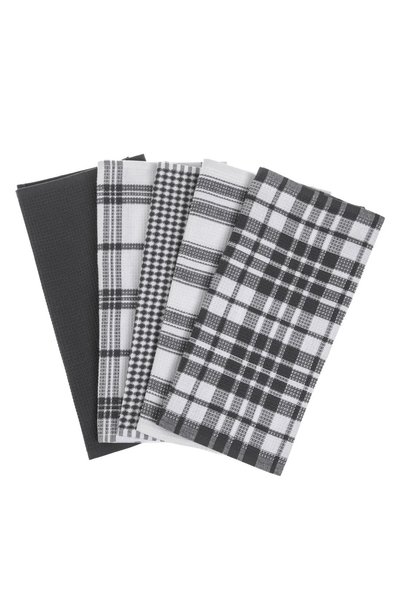 OEM Prosoape Negre Albe Gri pentru Pahare 58x39cm - 5buc - Bucatarie