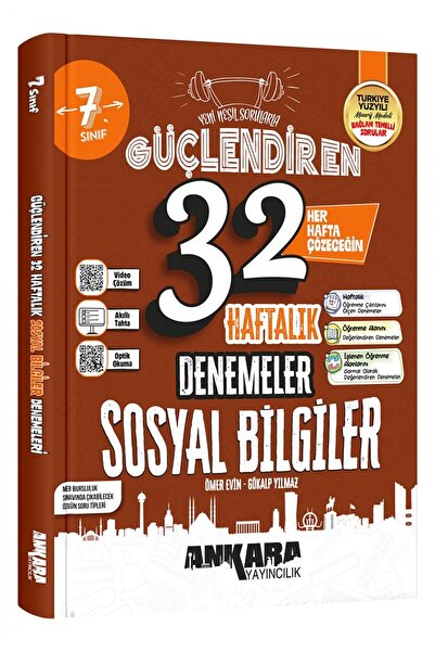 Ankara Yayıncılık 7.Sınıf Güçlendiren 32 Haftalık Sosyal Bilimler Denemeleri