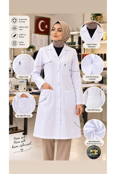 Simline Women's Jacket Collar Doctor, Pharmacist, Nurse, Teacher Coat