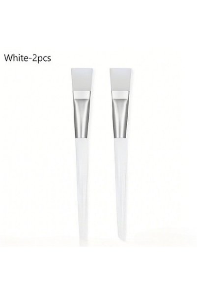 Choice 2pcs-White Facial Mask Brushes Soft bristle Transparent Crystal Rod Fa...